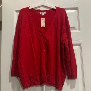 NWT Red Button-Up Cardigan